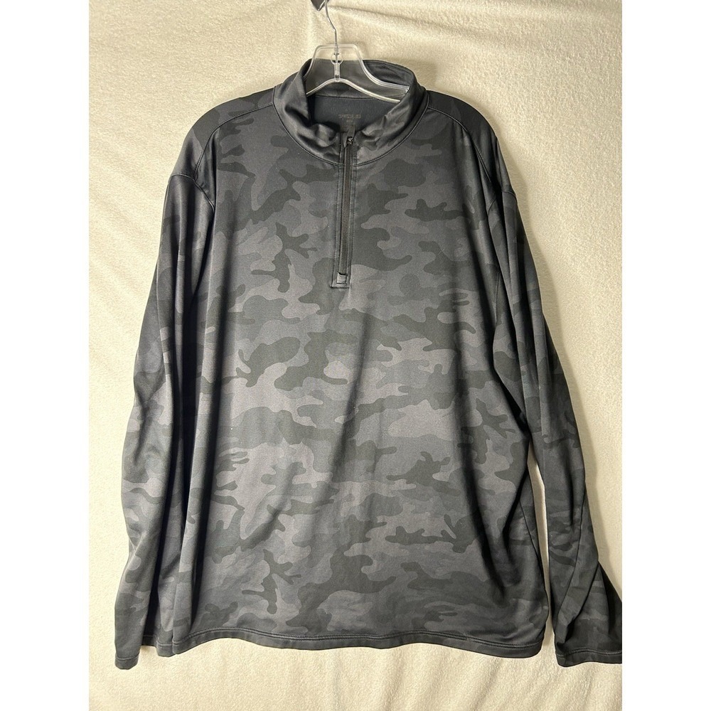 TSLA Men's Black Camo Zip Up Pullover Hoodie 2XL